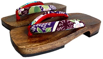 japanese traditional shoes: wooden geta, hand work