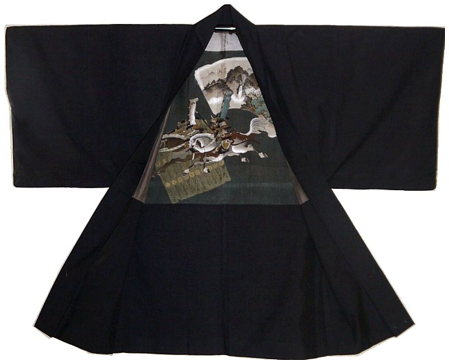 japanese man's antique raw silk haori jacket