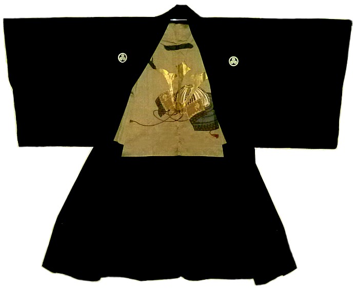 japanese traditional kimono jacket haori with samurai family emblem