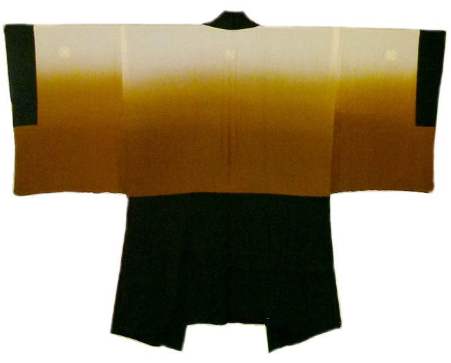 japanese man's silk haori jacket, 1950's