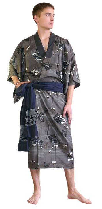 japanese traditional man kimono, about 1950's
