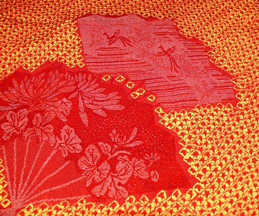 japanese haori silk fabric pattern in tie-dyeing technique