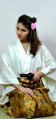 japanese brocaded hakama pants, vintage