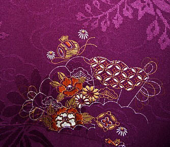 japanese antique silk kimono: design of silk