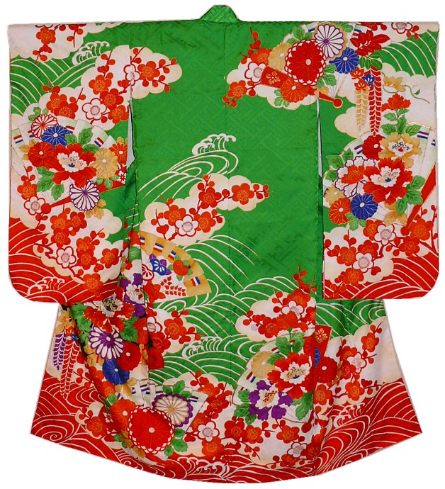 japanese young lady traditional silk kimono