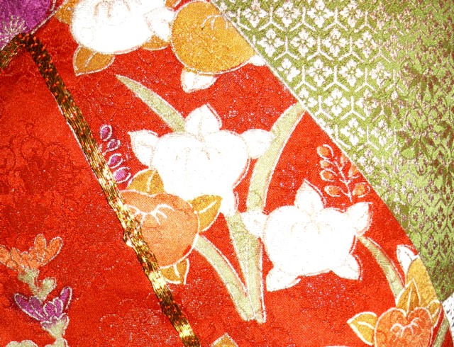 japanese silk kimono fabric detail