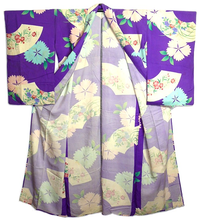 Japanese lady's traditional silk summer kimono, antique