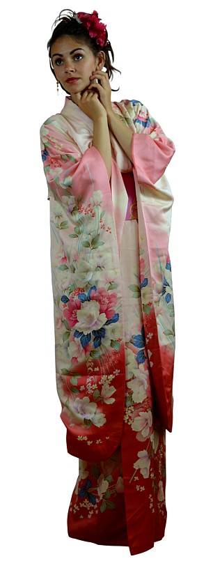 japanese silk kimono, vintage
