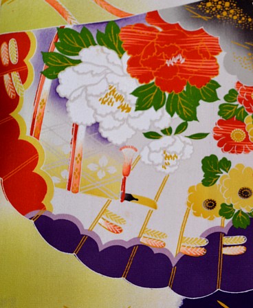 japanese silk antique kimono detail