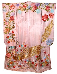 Japanese  silk kimono, 1950's