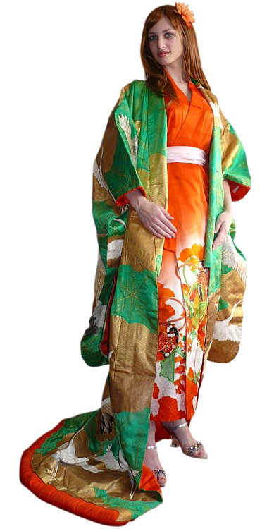 wedding kimono gown, 1950's. The Japonic Online Kimono Store