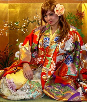 japanese wedding kimono, vintage