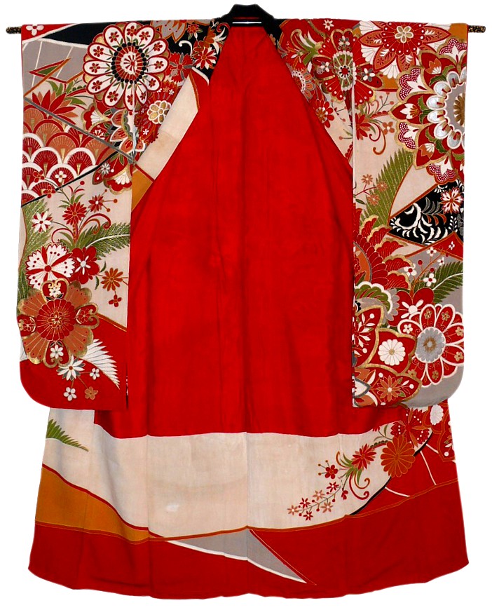 japanese traditional antique silk kimono