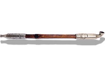 japanese antique silver smoking pipe and self defence weapon KENKA KISERU