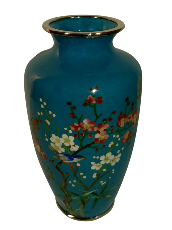 japanese antique enamel vase, 1900's