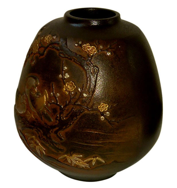 japanese antique bronze vase