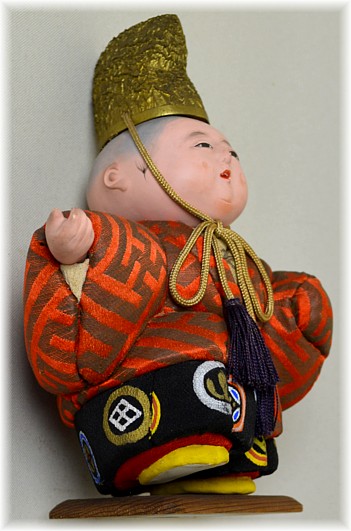 japanese antique doll of a boy- dancer dressed as a courter