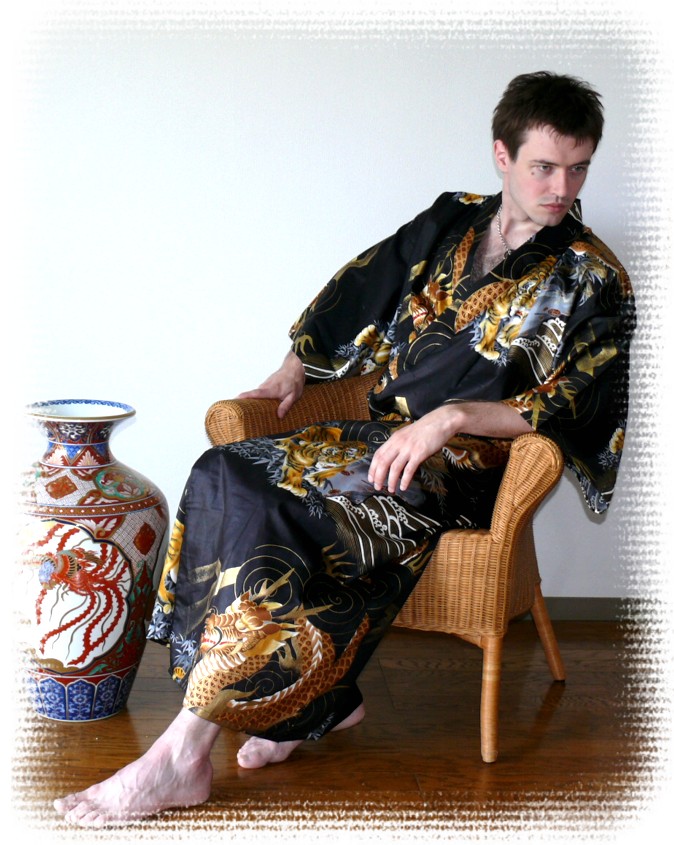 japanese pure cotton kimono for man