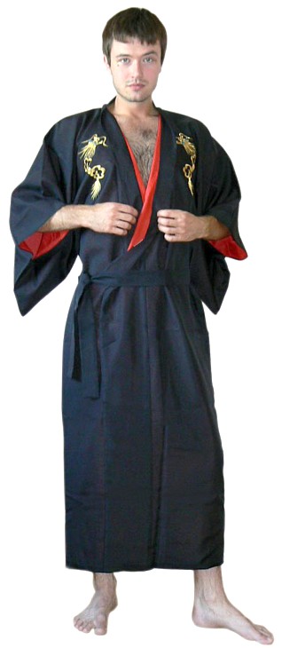 japanese man's kimono gown with lining