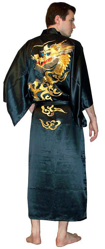 Japanese man's silk embroidered kimono with Dragon image. Japanese ...