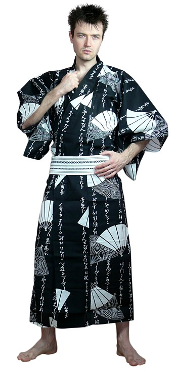 japanese cotton yukata ( summer kimono) for man