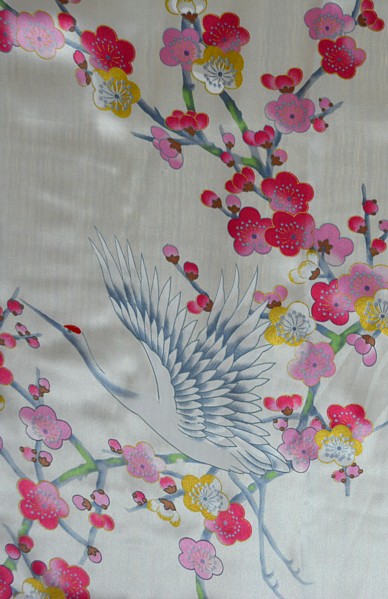 japanese kimono pattern fabric, silk 100%