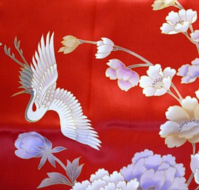 japanese silk kimon detail of pattern