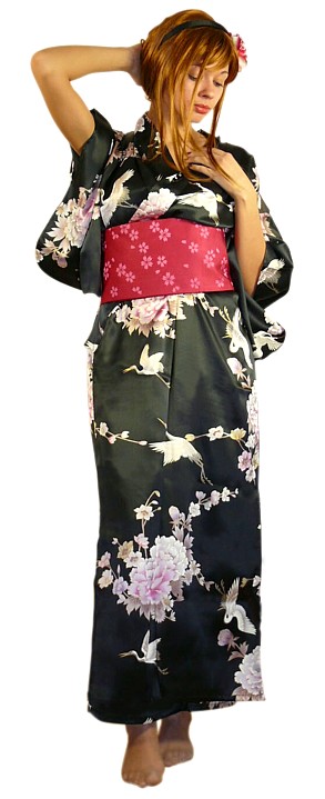 Japanese modern silk kimono. The Japonic Online Kimono Store