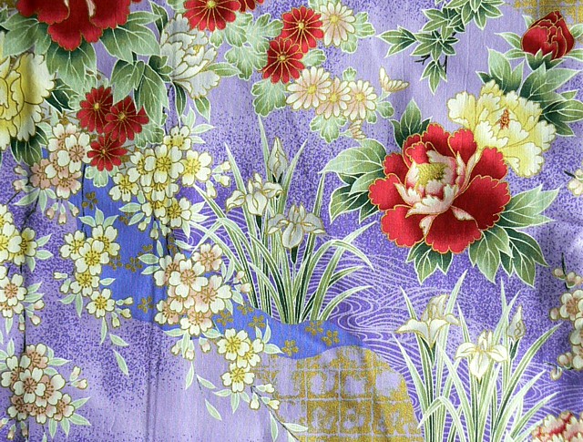 japanese cotton kimono: detail of pattern