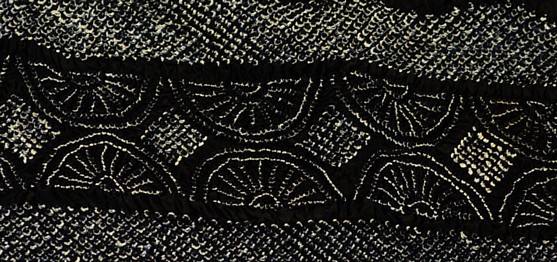 japanese man's silk heko obi: detail of design
