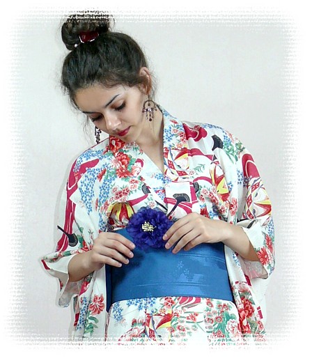 japanese kimono and obi belt. japanese traditional outfit