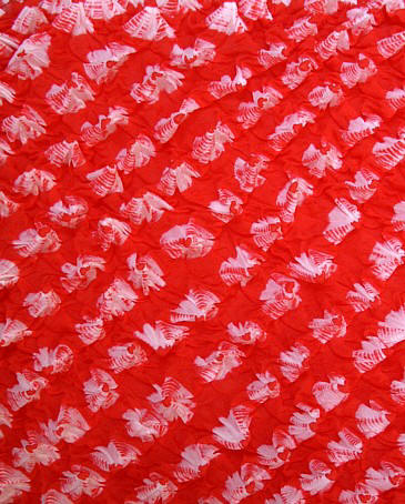 detail of fabric of japanese sobft shibori silk obi belt for kimono