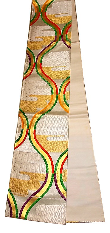 japanese silk brocaded obi sash belt, vintage