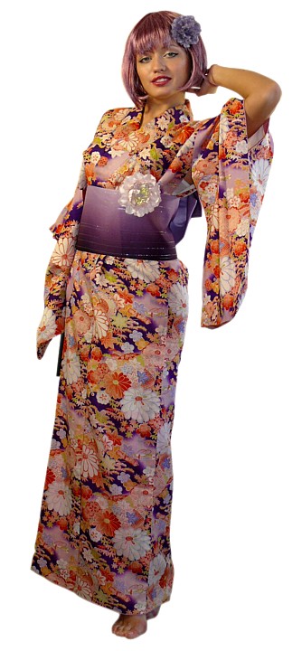 japanese silk kimono, antique