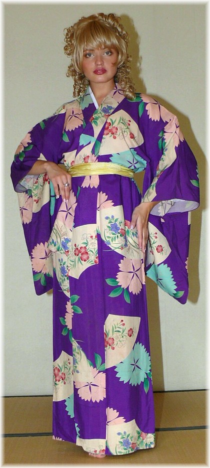 Japanese traditional silk kimono, antique