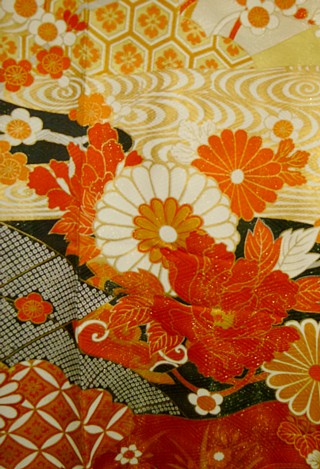 japanese kimono detail of fabric pattern