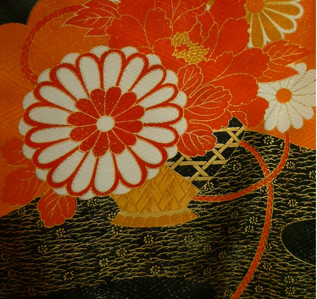 japanese kimono: detail of pattern