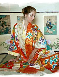 japanese traditional  kimono furisode